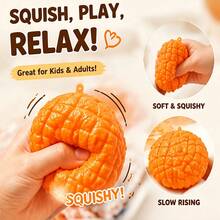somoving Crispy Texture Pink/Yellow Extra Large Realistic Pineapple Bread Squishy Toy, Slow Rebound Soft Squeeze Toy, Silent Pressure Relief Sensory Toy, Pineapple Desktop Decor, Suitable For School And Office - Multicolor - View 4