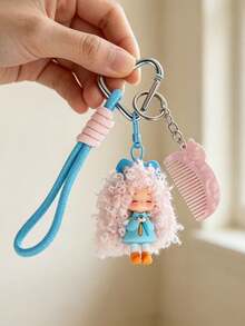 1pc Nifu Pendant/Bag Charm Keychain/Car Keychain/Women's Jewelry/Women's Bag Accessory/Birthday Gift For Friends - Multicolor - View 10