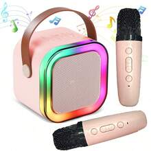 Portable Mini Wireless Karaoke Speaker And Wireless Microphone, High-Fidelity Stereo KTV Sound System, Wireless Speaker With RGB Color LED Lights, Suitable For Outdoor Use, Sports, Travel, Home Party, Christmas And Birthday Gift - View 1