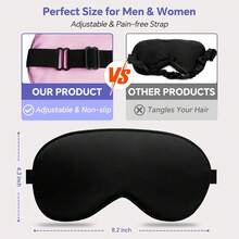 2PCS 3D Contoured Sleep Mask, Soft Breathable Eye Mask For Sleeping, Light Blocking Blindfold For Travel Nap Night Sleep, Adjustable Strap - Multi-pack - View 5