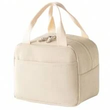 Solid Color Large Insulated Lunch Bag, Extra Large Capacity, Suitable For Office Workers And Students, Thickened Aluminum Foil Lining With Ice Pack, Reusable, Suitable For Camping And Travel - Multicolor - View 10