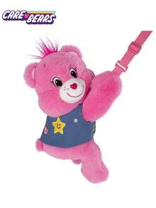 Care Bears 女款粉色卡通熊斜挎包，Cheer Bear、 Bear、Goodluck Bear、Share Bear、Funshine Bear 毛絨背心肩背包，大容量斜挎包，適合上班、旅行、購物、收納、開學季 - 彩色 - 查看 10