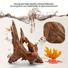 1/2pcs Natural Aquarium Driftwood Branches, Fish Tank Decoration Ornament, 2-8 Inches Multiple Sizes, Suitable For Betta Cichlid Shrimp Tank, Reptile Climbing Hiding Cave, Moss Fixing Hardscape, Rustic Brown Forest Style, Freshwater Use - A - View 3