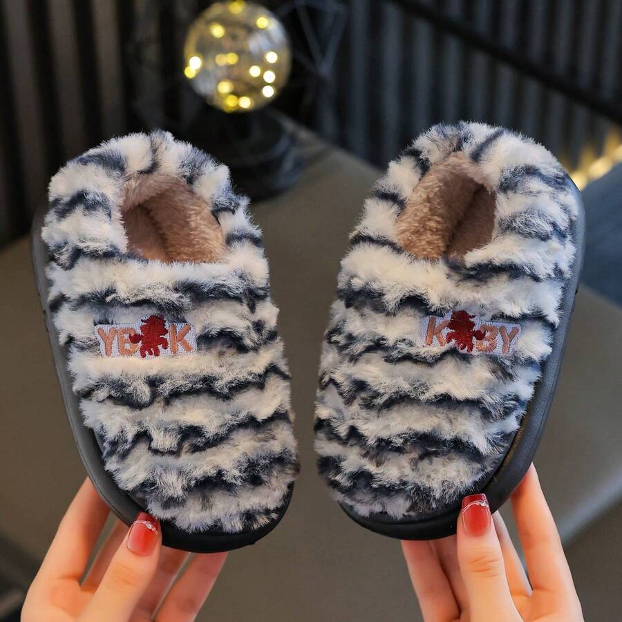 Zapatos cerrados para niños, nuevos para invierno, minimalistas, casuales, unisex, de moda para estudiantes, pantuflas para casa - Negro - Ver 1