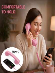 سماعة هاتف ريترو، سماعة هاتف ريترو جديدة بنمط Type-C، سماعة هاتف ريترو بنمط Type-C للخطوط الأرضية للهواتف المحمولة والمؤتمرات المرئية والمكالمات والاجتماعات - مشاهدة 2