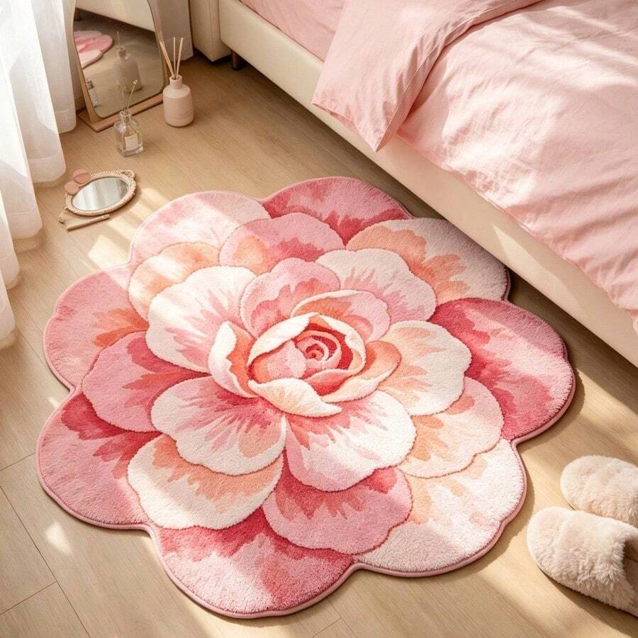 Bathroom & Laundry Mats - Rose Red - View 1