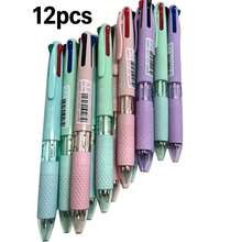 12pcs 4-In-1 Ballpoint Pens, 0.7mm Needle Tip, Smooth And Fluid Writing, Even Ink Flow Without Skipping. Wavy Soft Grip, Comfortable For Long Writing; Click Design, No Cap Needed, Convenient To Use. Fresh And Soft Macaron Color Palette, Suitable For Classroom Notes, Planner Marking, Daily Office Writing. Transparent Gift Box Packaging, Neat Storage, Also Can Be Used As A Gift. - 4-in-1 Pen - View 7