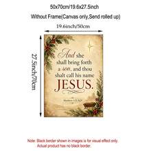 1/6pcs Christmas Religious Canvas Wall Art Set Bible Verse Prints Unframed Jesus Nativity Scripture Christian Home Decor Vintage Farmhouse Church Prayer Room Decoration Poster - Pattern - View 17