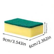 1pc Heavy-Duty Durable Scrubbing Sponge, Dual-Sided Kitchen Cleaning Sponge, Non-Scratch Dishwashing Sponge, Includes Soft Absorbent Sponge And Abrasive Scrubbing Pad, Suitable For Pots, Pans, Sinks, Dishes And Household Kitchen Cleaning - Random Styles - View 8