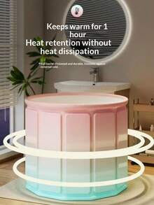1pc Bathroom Accessory, Portable Oversized Foldable Inflatable Spa Tub - Adult Inflatable Hydrotherapy And Hot Bath Tub, Compact Shower And Foot Bath Device Suitable For Small Spaces, No Electricity Required, Suitable For Home Bathroom And Outdoor Bathing Solutions - A - View 5
