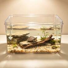 Transparent Plastic Fish Tank Aquarium, Thick Material Unbreakable, Mini Betta Fish Habitat, Desktop Water Landscape Tank, Perfect For Living Room Desktop Decoration Or Office - View 4