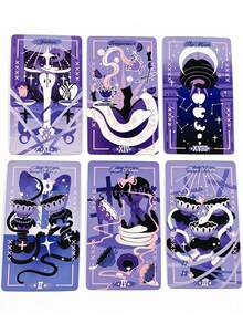 1 Box Apple Tarot II 78-Card Deck , Forbidden Desire Serpent Set,The Overall Style Is Mysterious And Seductive.,Used For Meditation And Divination Games - Multicolor - View 9