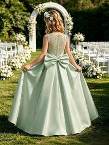 Tween Girls Extended Size Partywear - Green - View 1