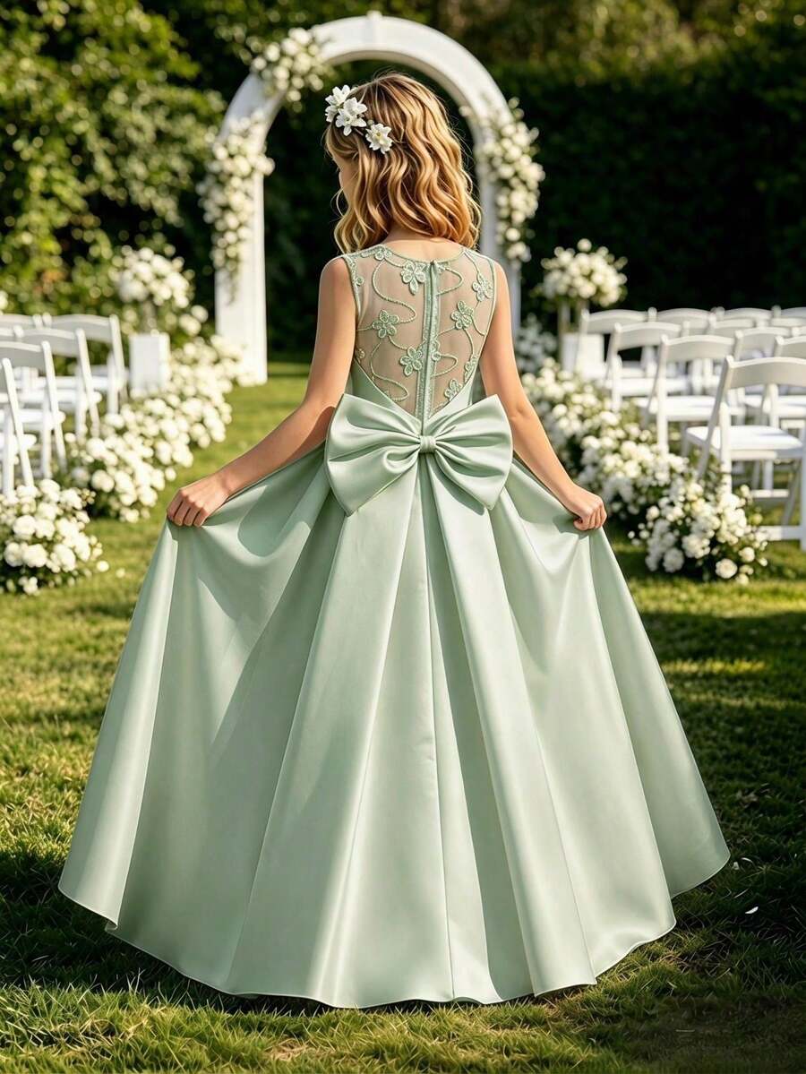 Tween Girls Extended Size Partywear - Green - View 1