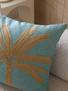 LCUHPCL 1pc Tropical Ocean Style Coconut Tree Embroidered Pillow Case, Home Decor For Sofa, Living Room, Bedroom, Party And Other Environments - Multicolor - View 10