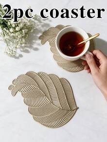 12pcs, Gold Hollow PVC Drink Coasters, Washable Table Accessories, Non-Slip Tableware Mats, Breathable Heat Dissipation Cup Holders, Lightweight And Easy To Store, Suitable For Restaurants, Cafes, Homestays, Compatible With Afternoon Tea, Holidays, Parties, Gatherings, Birthdays, Weddings, Dinner Parties. - Multicolor - View 13