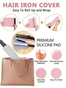 Silicone Universal Heat Resistant Mat For Hair Styling Tools, Straightener And Curling Iron Heat-Resistant Storage Travel Mat, Non-Slip Silicone Heat-Insulating Pad, Protects Hair Styling Tools, Travel Essentials - Multicolor - View 7