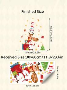 Christmas Snowman, Deer, Penguin, Rabbit, Christmas Hat Wall Decals, Living Room Sofa, Party Decoration Wall Stickers, Merry Christmas - B - View 3