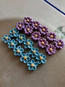 1PC 20-In-1 Flower Silicone Mold, Creative DIY Small Flower Mold For Aromatherapy Candles, Home Decor / Gift Making Epoxy Resin Mold, Handicrafts Casting Molds, Art Decorations Plaster Mould - 01-straight-eared Rabbit Tray Silicone Mold - View 7