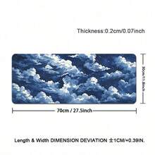 1pc Mouse Pad Dark Blue Cloudy Sky Gaming XL HD New Computer Mousepad XXL Natural Rubber Carpet Soft Mouse Mats, Suitable For School, Home, Gaming, Work, Office And Other Basic Uses - View 10
