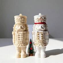 Christmas Nutcracker Silicone Mold With Lid Wax Melt Burner Nutcracker Statue Storage Concrete Silicone Mould Christmas Ornament - SZ932 - View 4