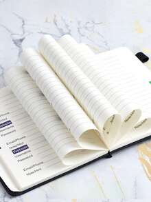 1/2pcs PU Material Password Notebook, With Letter Index Tabs, Includes Password Record Book And Login Log, Compact And Portable, With Pen Loop And Elastic Band, Suitable For Home, Office Or Travel Account Password Organization - Multiple Styles - View 4