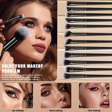 49 Pcs/1PC All‑In‑One Makeup Collection, 30 Pcs New Black Makeup Brushes,18 Pcs Assorted Makeup Accessories And 1 Black Makeup Wash Bag, Makeup Sponges, Headband, Cleaning Tools For Home & Travel Makeup - Black - View 3