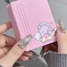 Portable Flip Chain Mini Photo Card Album, Cute Cartoon Sticker Decorated Mini Photo Card Storage Book, Pocket Size Idol Collection Card Storage Book - A - View 4