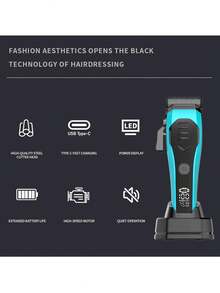 Professional Men's Hair Clipper - Dual Wired/Wireless Operation, Electric Trimmer Set, Suitable For Home And Barbershop, Equipped With LED Battery Display - Great Birthday Gift For Men, 1800mAh Battery Capacity - View 4