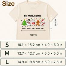 Desain Transfer Doodle Natal Kustom, Nama Keluarga yang Dipersonalisasi, Grafik Pohon Natal, Manusia Salju, Kue Jahe, dan Permen Tongkat yang Meriah, Dekorasi Kaos Liburan yang Disesuaikan, Gaya Pesta Natal dengan 1-5 Nama yang Dapat Disesuaikan, Hadiah Natal Keluarga, Desain Kaos Natal - Gaya B - View 2