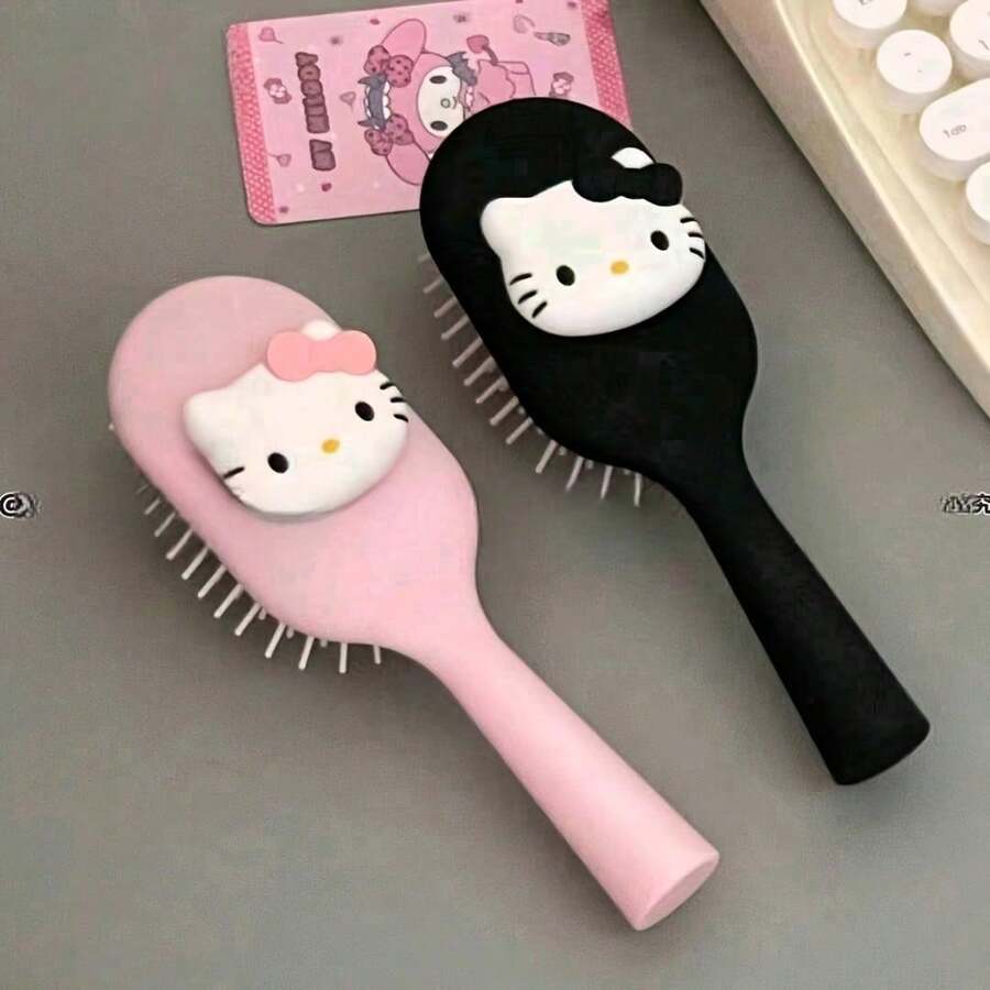 SANRIO فرشاة شعر هالو كيتي لطيفة بوسادة هوائية ناعمة، محمولة للاستخدام الرطب والجاف - متعدد الألوان - مشاهدة 1