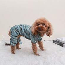 Waterproof Dog Raincoat Set, Includes 1pc Raincoat And Waterproof Drawstring, Multiple Colors Available, Windproof And Waterproof, Full Coverage Design, Special Reflective Strip Double-Sided Design, Suitable For All Dog Sizes - Navy Blue - View 9