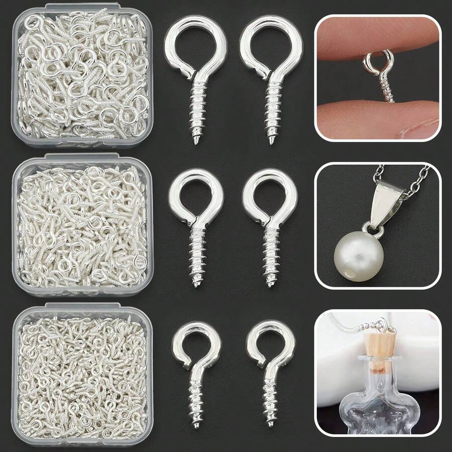 150/300 Multi-Size Screw Eye Pins, Mini Screw Eye Nails, Suitable For Handmade Crafts, Cork Bottles And DIY Jewelry Making - Sheep Eye Nail - View 1