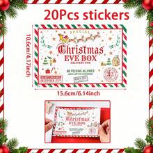 20PCS Christmas Postage Stamp Sticker Set, North Pole Post Office Santa Claus Delivery Label Stickers, Gift Box Package Decoration Stickers, Christmas Gift Wrapping Seal Stickers, Holiday Gift Box DIY Decoration Adhesive Stickers, Gift Box Envelope Gift Wrapping Accessories - Multiple Styles - View 12