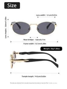 1 Pair Men's Fashion Minimalist Oval Frame Glasses, Perfect Blend Of Modern Style And Vintage Charm, Suitable For Vacation, Party, Daily Life, Fits All Face Shapes - Multicolor - View 4