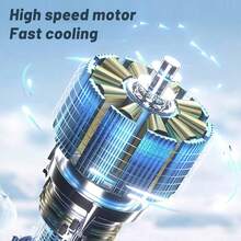 Portable Handheld Ice Cooling Fan, Rechargeable Personal Fan, 100-Speed Stepless Adjustment, 4000mAh (2000mAh*2) Rechargeable Lithium Battery, LED Light And Digital Display, Foldable Handheld Fan, Suitable For Travel And Outdoor - Dark Grey - View 7
