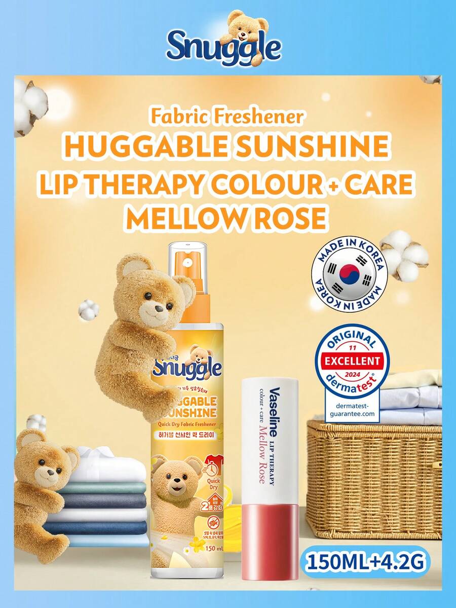 凡士林 Vaseline Lip Color+Care 珊瑚色有色護唇膏 2入組 4.2g 保濕顯色護唇棒 - 玫瑰唇膏+擁抱陽光 4.2克+150毫升 - 查看 1