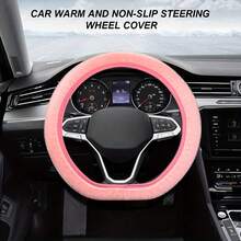 Plush Steering Wheel Cover Without Inner Ring, Car Interior Accessory Set, Breathable Elastic Car Steering Wheel Cover, Luxury Ultra-Fine Fiber Plush Cute Steering Wheel Protector, Suitable For SUV, Truck, Sedan, Car And Pickup, Non-Slip Design, Unisex Car Steering Wheel Accessory, Vehicle Interior Decoration Accessory, Elastic Easy-Grip Non-Slip Protector Steering Wheel Cover - A - View 7