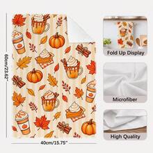 2PCS Kitchen Towel, Autumn Maple Leaf Series Pattern Print, Watercolor Style 40*60cm Rectangular Microfiber Kitchen Towel, Dish Cloth, Tablecloth, Hand Towel, Kitchen Decor, Home Decor, Neighbor Housewarming Gift, Kitchen Napkin And Dish Cloth, Home Decor, Gift - Coral Orange - View 4