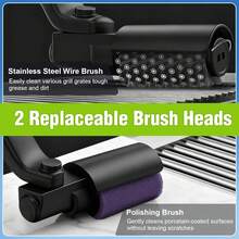 Rechargeable Electric BBQ Brush, Automatic Rust And Grease Cleaner For Outdoor Grill Grates, Cleaning Tool - Black - View 6