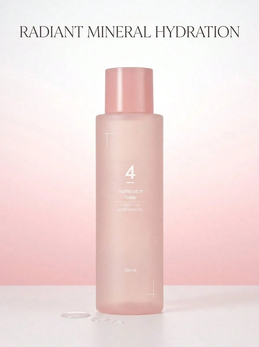 NUMBUZIN NO.4 HYDRATION GLOW MINERAL TONER 200ml – Facial Toner, Radiance-Boosting, For Dry Skin, Pink, Mineral Water, Suitable For Morning Skincare Routine - Multicolor - View 1