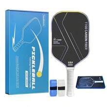 BSKT T700 Carbon Fiber Pickleball Paddle Set, Matte Textured Surface, Honeycomb Core Structure, TPU Edge Guard, Advanced Sports Equipment For Adults - Multicolor - View 12