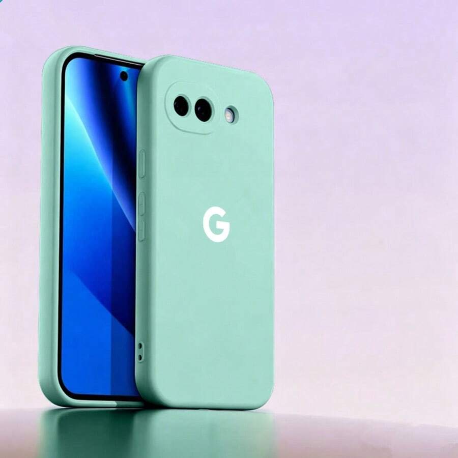 液態矽膠手機殼,內層植絨,適用於 Pixel 6 6a 6 Pro 7 7a 8 8a 8 Pro 9 9a 9 Pro XL 10 10a 10 Pro XL 11 11 Pro XL - 淡青色 - 查看 1