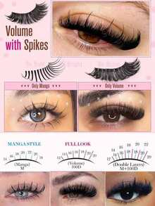 Waloshow 20 Rows 10-20mm D/DD Curl Pointed Lash Clusters + 60D 80D 100D/120D 140D 160D Cartoon Style Lash Clusters 0.07 Anime Style Lash Clusters Lash Extension Pointed Fairy Lash Clusters With Pointed Single Lashes Suitable For Beginners, Reusable, Suitable For Parties, Weddings, Dates, Halloween And Daily Wear Lash Clusters, Lash Clusters, Single Lashes, Lashes, False Lashes - DD - View 3