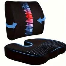 Ergonomic Memory Foam Lumbar Support Pillow, Breathable Waist Cushion For Office Chair, Car Seat, Long-Sitting Back Support, Lumbar Backrest Cushion - A - View 4