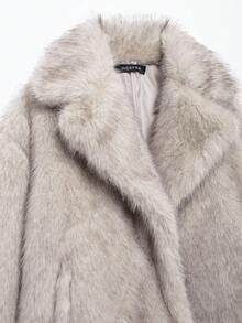 GDDYIN Women's Winter New Fashionable Modern Street Collar Design Gradient Luxury Artificial Fur Coat Vacation - Blackened Tips - View 8