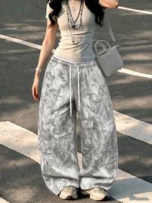 Y2K High Street Hot Girl Millennium Style Fashion Print Sweatpants - Multicolor - View 1