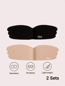 Lignisse Butterfly Wing Nipple Covers Invisible Self-Adhesive Push Up Breast Pasties Strapless Backless Seamless Lift Wide Coverage No Show Women Intimates - Multicolor - View 9