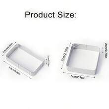 6/12pcs Square & Rectangular Stainless Steel Perforated Tart Rings, Long Rectangular Tart Molds, Breathable Multi-Hole Tart Rings For Homemade Fruit Tart, Cheese Pie, Cake Molds, Home Baking DIY Dessert Tools, Pastry Shaping Tart Ring Set, Professional Dessert Making Tools - View 6