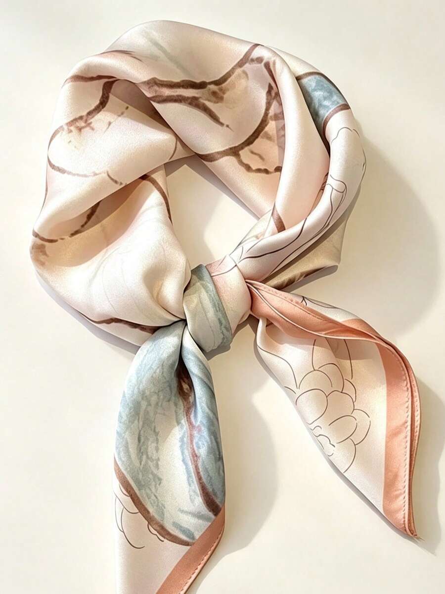 1pc Spring/Summer Paisley Print 70cm Square Scarf Shawl Neck Scarf - Multicolor - View 1